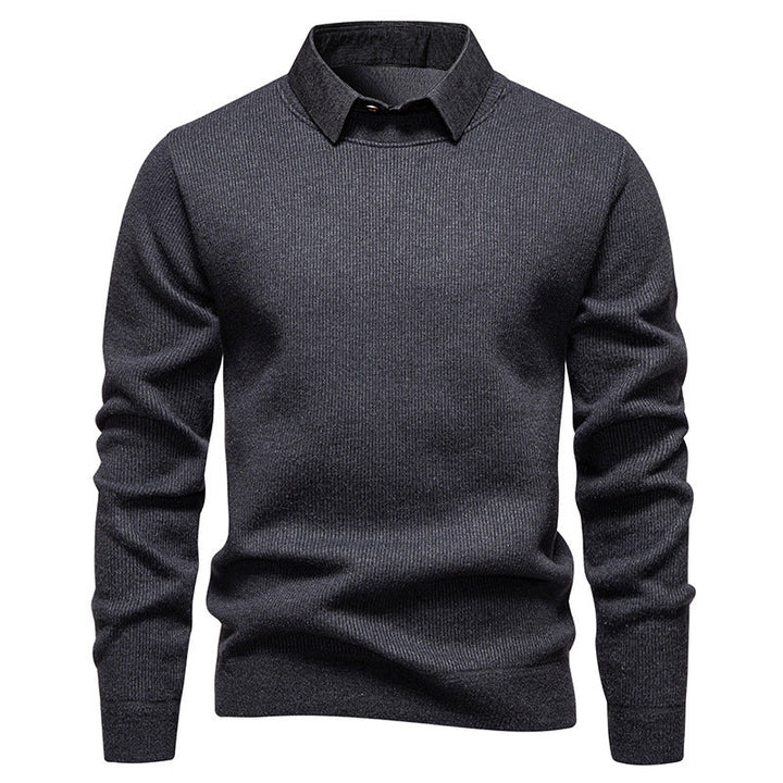 Luvik | Herre finstrikket ullgenser med moderne krage stil