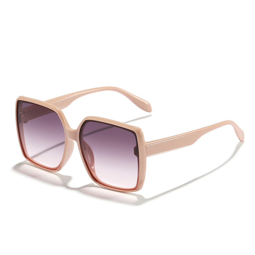 Dame oversized solbrille med moderne kvadratisk ramme og beskyttende glass Luvikno
