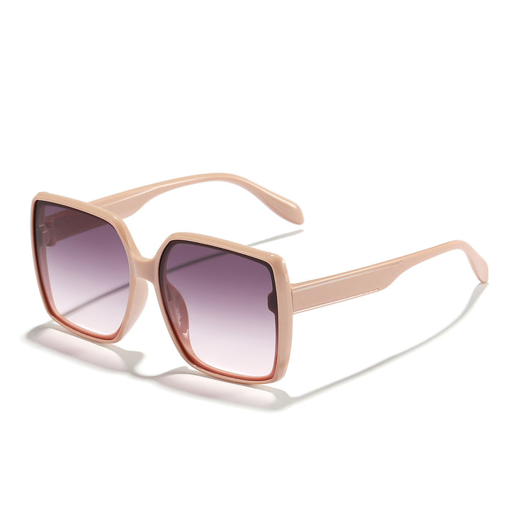 Dame oversized solbrille med moderne kvadratisk ramme og beskyttende glass Luvikno
