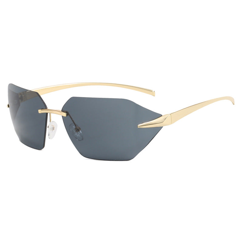 Damer geometrisk solbrille med elegant metallramme og polarisert glass Luvikno