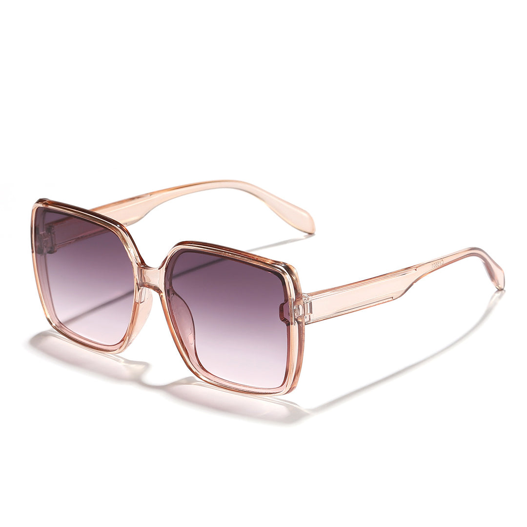 Dame oversized solbrille med moderne kvadratisk ramme og beskyttende glass Luvikno