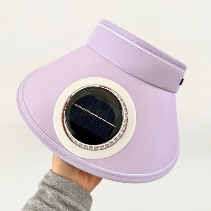 Lett sammenleggbar solskjerm med integrert solarmodul og stille vifte Luvikno