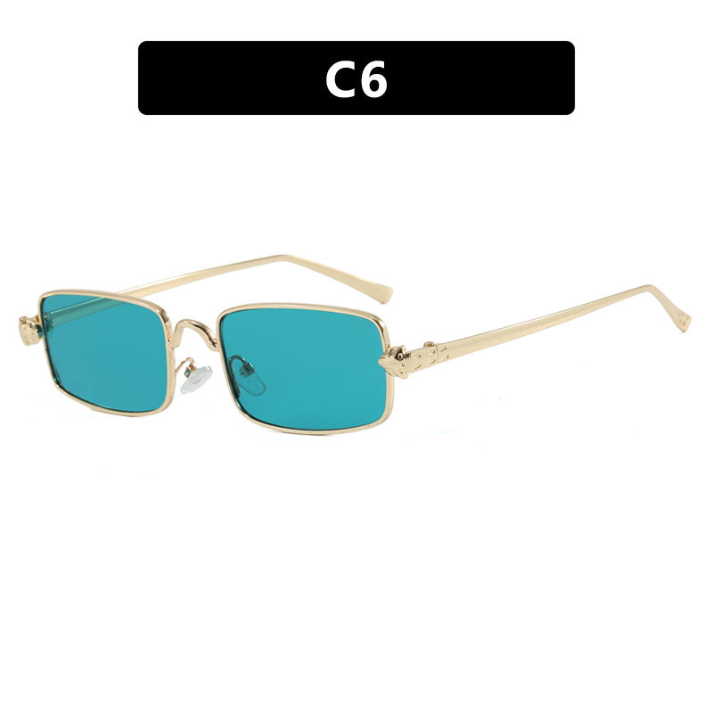 Dame elegant kvadratisk solbrille med luksus metallramme og UV-beskyttelse Luvikno