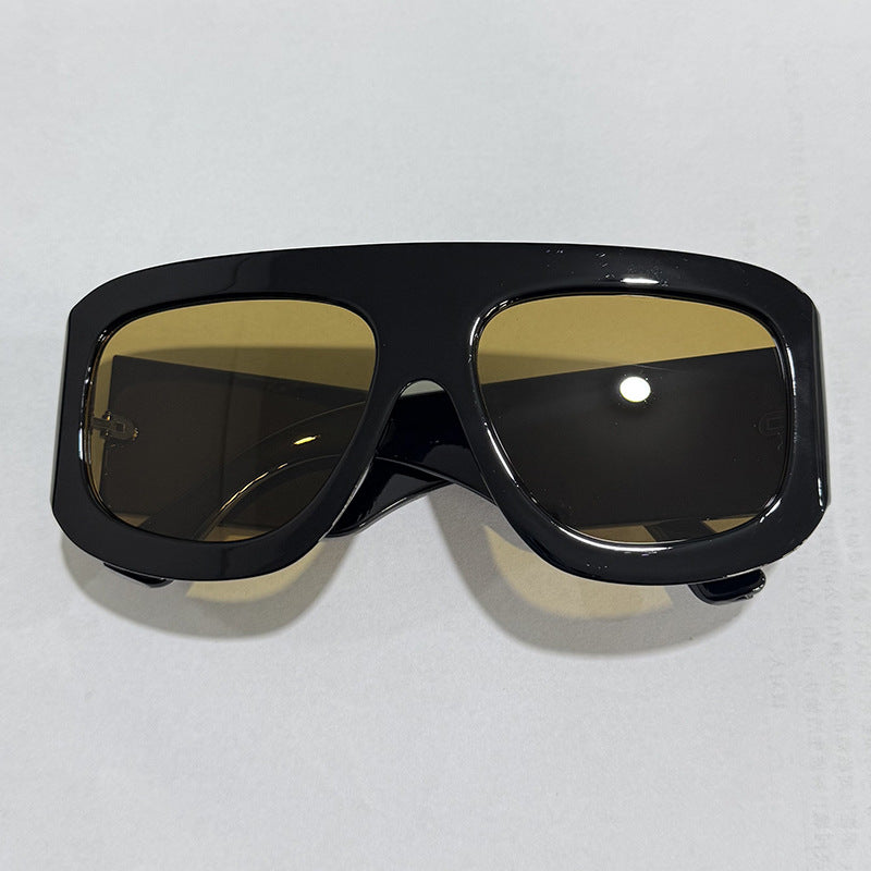 Dame fashion oversized solbriller med bred ramme og beskyttende UV-filter Luvikno