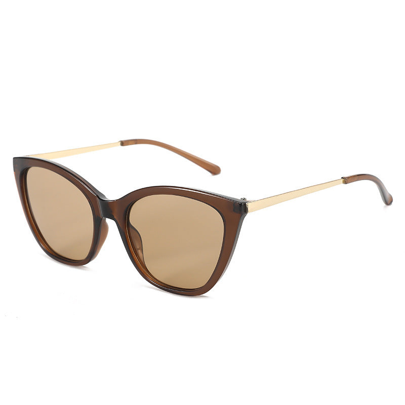 Dame elegant Cat-Eye solbrille med høy kvalitet ramme og UV-beskyttelse Luvikno