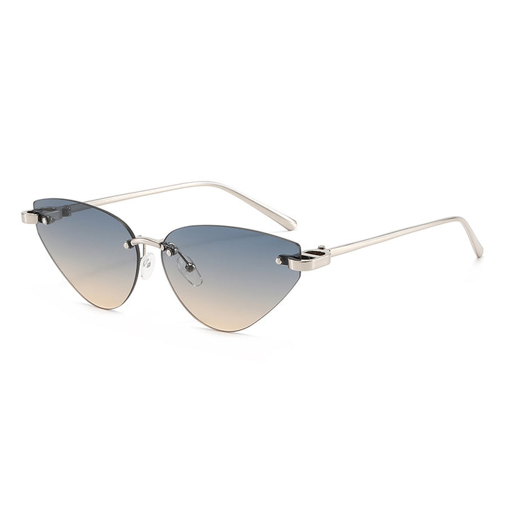 Dame elegante Cat-Eye solbriller med ultralett metallramme Luvikno