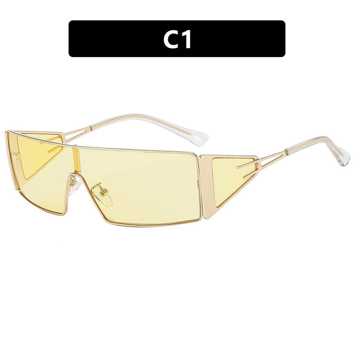 Dame geometrisk solbrille med futuristisk design og slitesterk ramme Luvikno