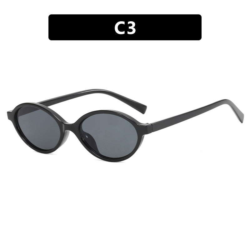 Dame moteriktig solbrille med unikt ovalt design Luvikno