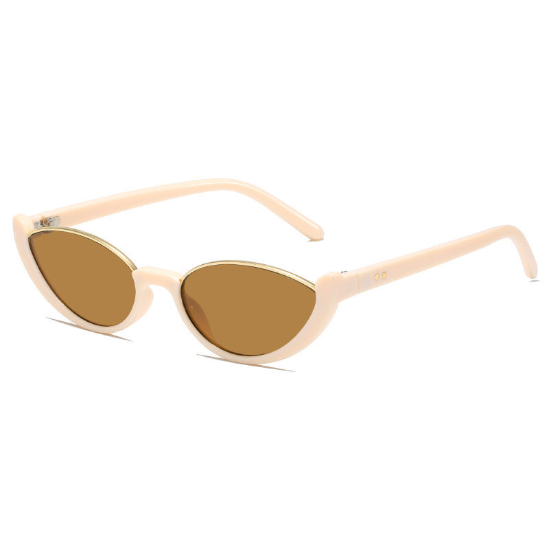 Dame Cat-Eye solbriller med diskret ramme og polarisert glass Luvikno
