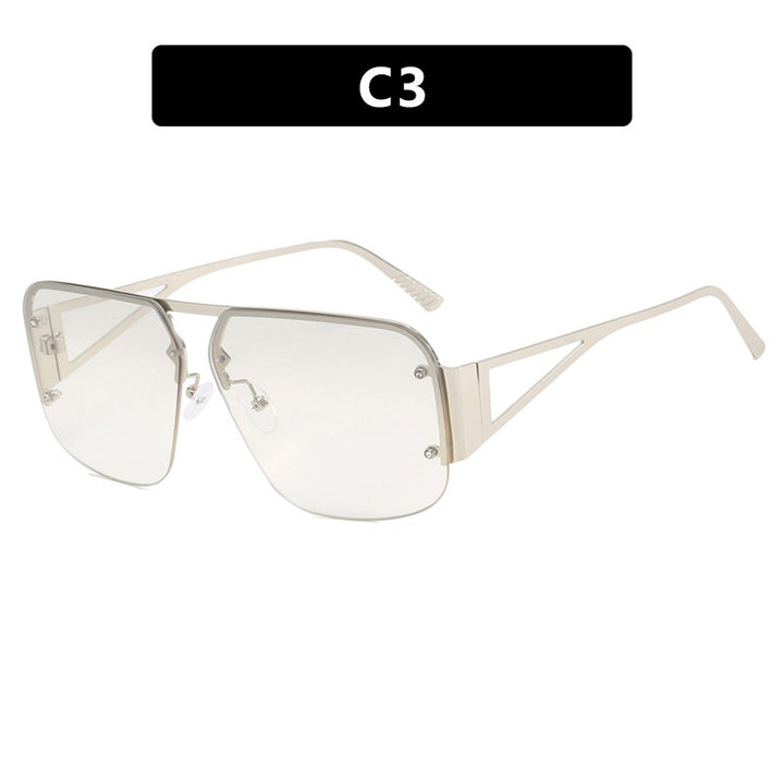 Dame futuristisk solbrille med firkantet ramme og speilende glass Luvikno