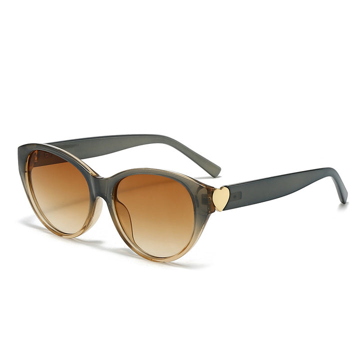 Dame Cat-Eye solbriller med hjerte-motiv Luvikno