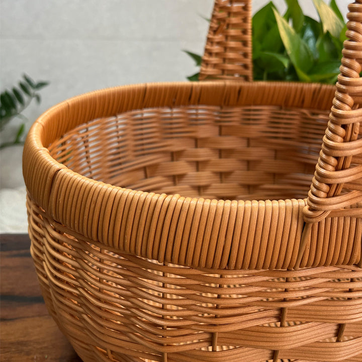 Damen Håndlaget Kurv med Elegant Håndtak Luvikno