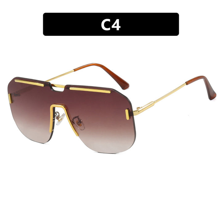 Dame geometrisk solbrille med stilramme i metall og UV-beskyttelse Luvikno