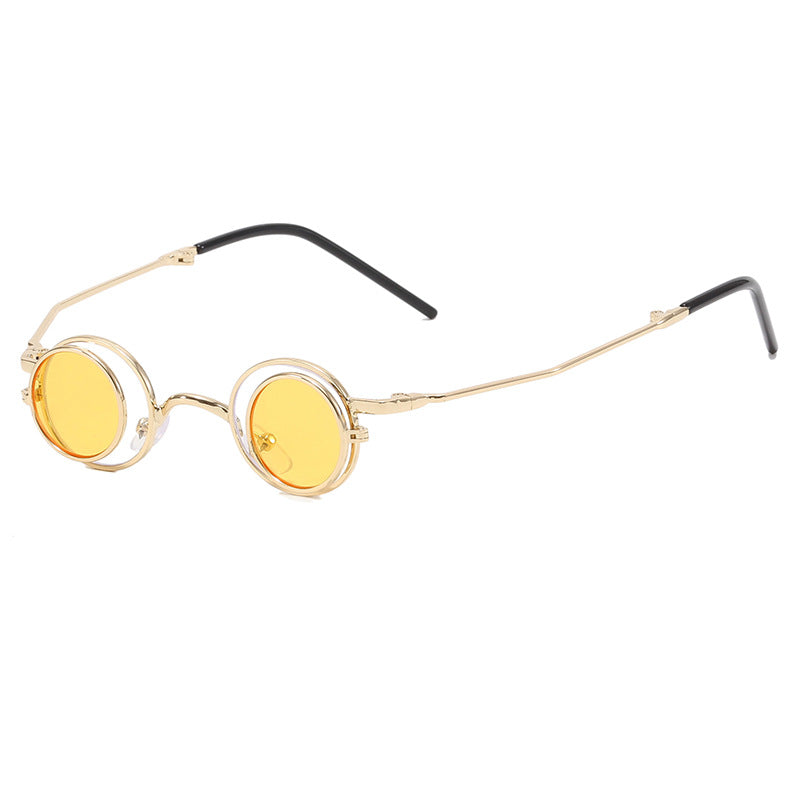 Dame Moderne runde solbriller med elegant metallramme Luvikno