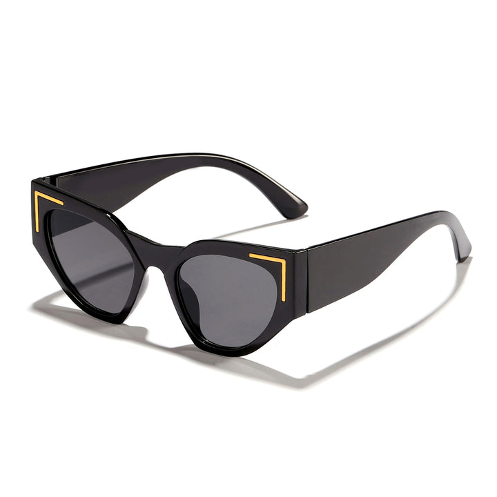Dame kreativ Cat-Eye solbriller med transparent ramme og brune glass Luvikno