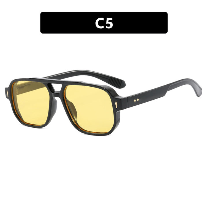Dame moterik kvadratisk solbrille med luksuriøse detaljer Luvikno