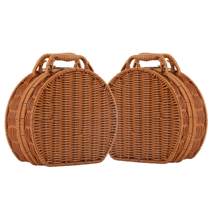 Damer Runde Wicker Håndveske Luvikno