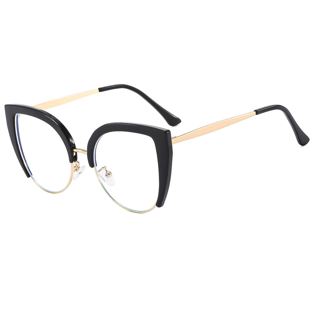 Damer Modische Cat-Eye Briller i plast med metallelementer Luvikno
