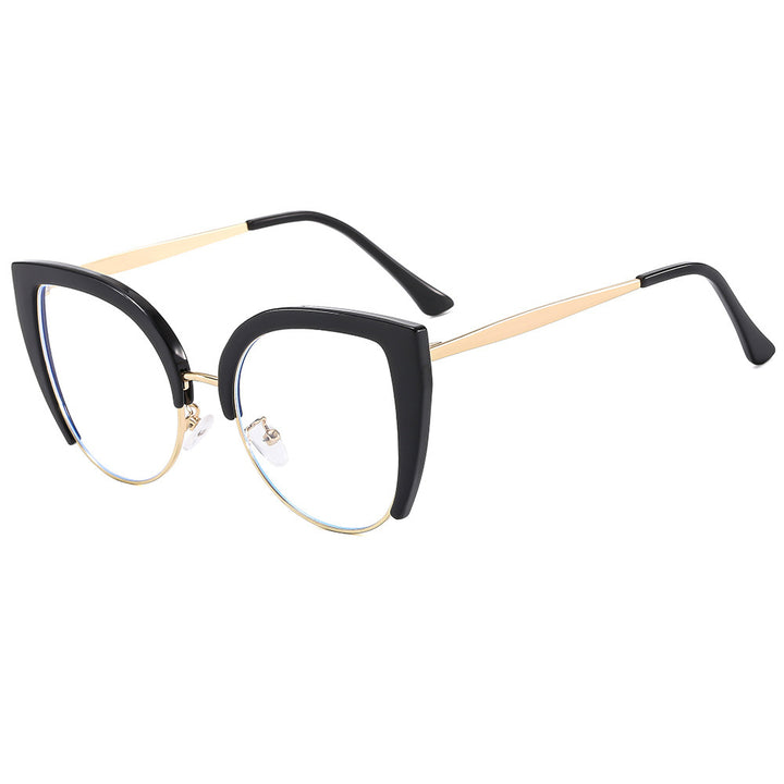 Damer Modische Cat-Eye Briller i plast med metallelementer Luvikno