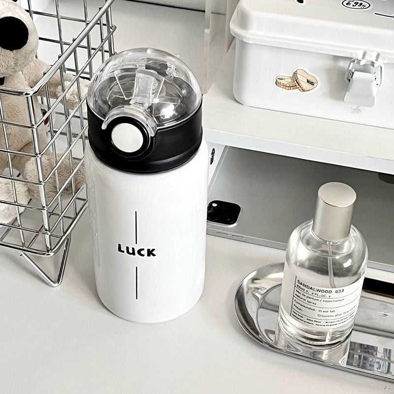 Damen Isoliertrinkflasche mit innovativem Klappdeckel und praktischem Griff Luvikno