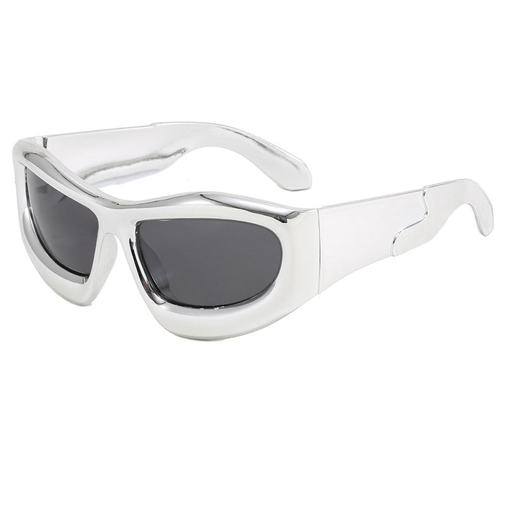 Dame Sportslig Solbrille med robust, geometrisk rammendesign Luvikno