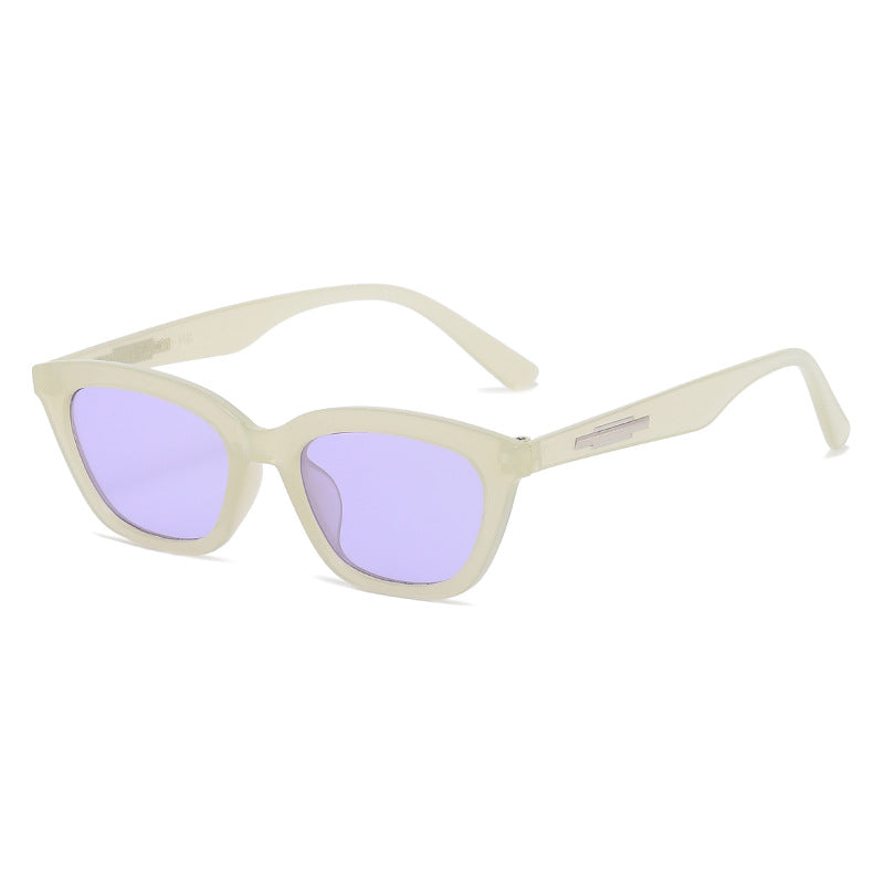 Dame moter Cat-Eye solbriller med transparent ramme og speilglass Luvikno
