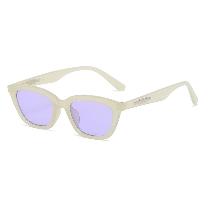 Dame moter Cat-Eye solbriller med transparent ramme og speilglass Luvikno