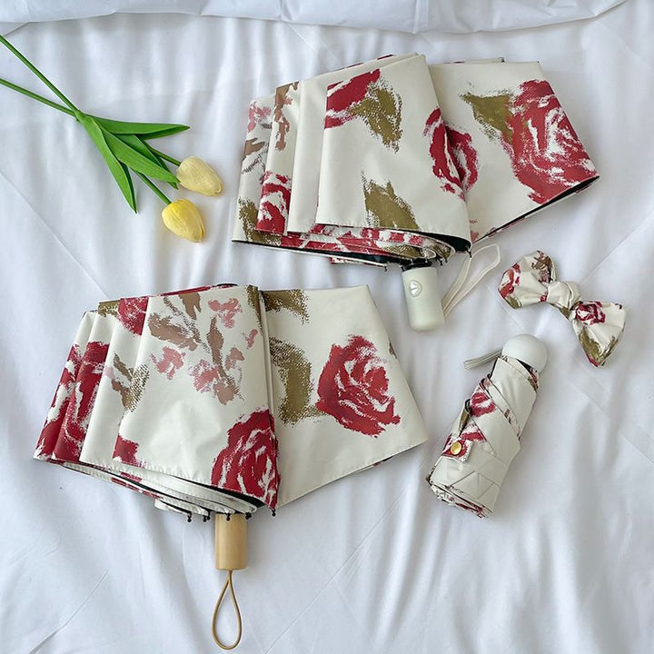 Dame Automatisk Folderegndekker med Blomsterdesign Luvikno