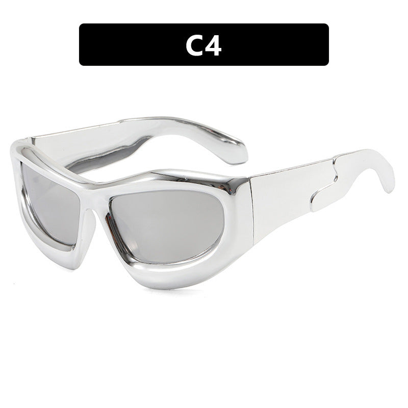 Dame sporty solbriller med futuristisk design Luvikno