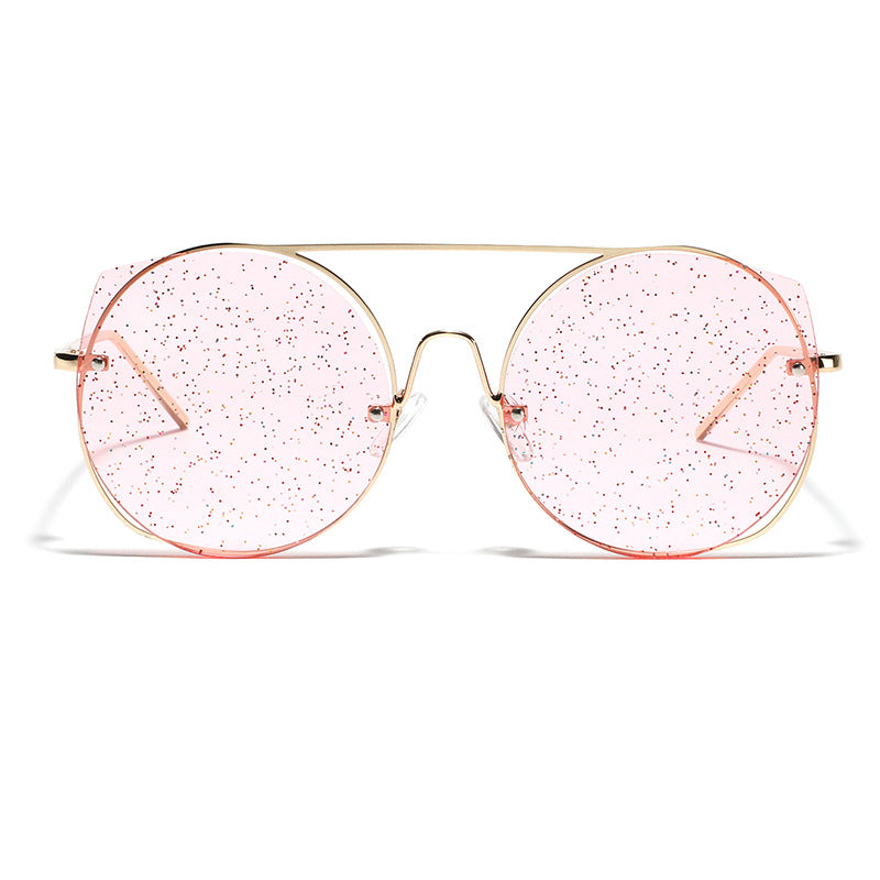 Dame oversized solbriller med glitrende glass Luvikno