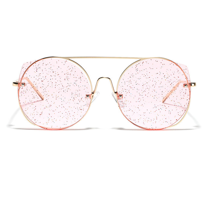 Dame oversized solbriller med glitrende glass Luvikno