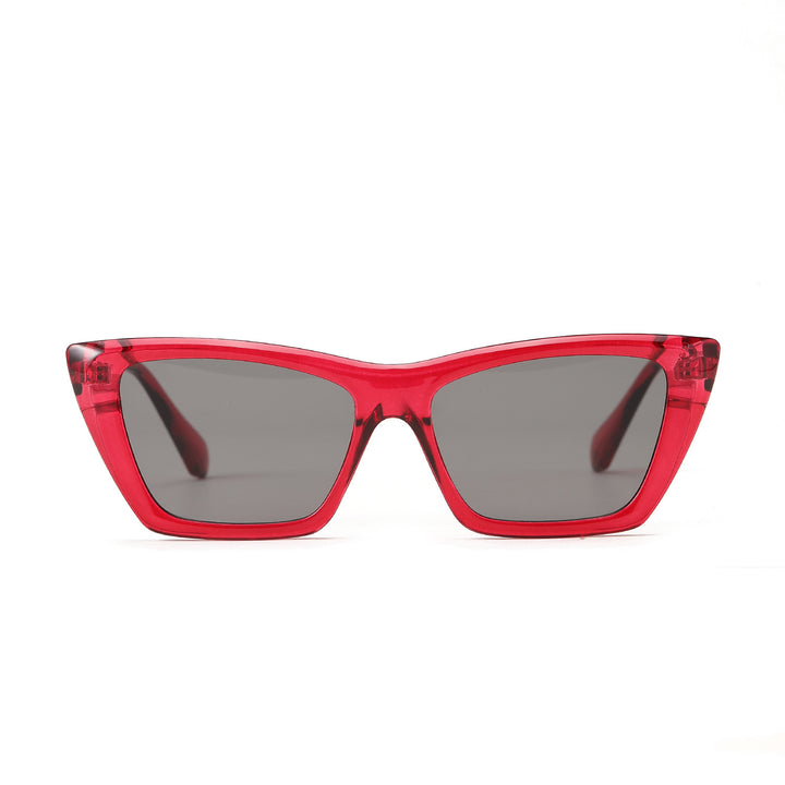 Dame geometrisk solbrille med stilfull plastinn ramme Luvikno