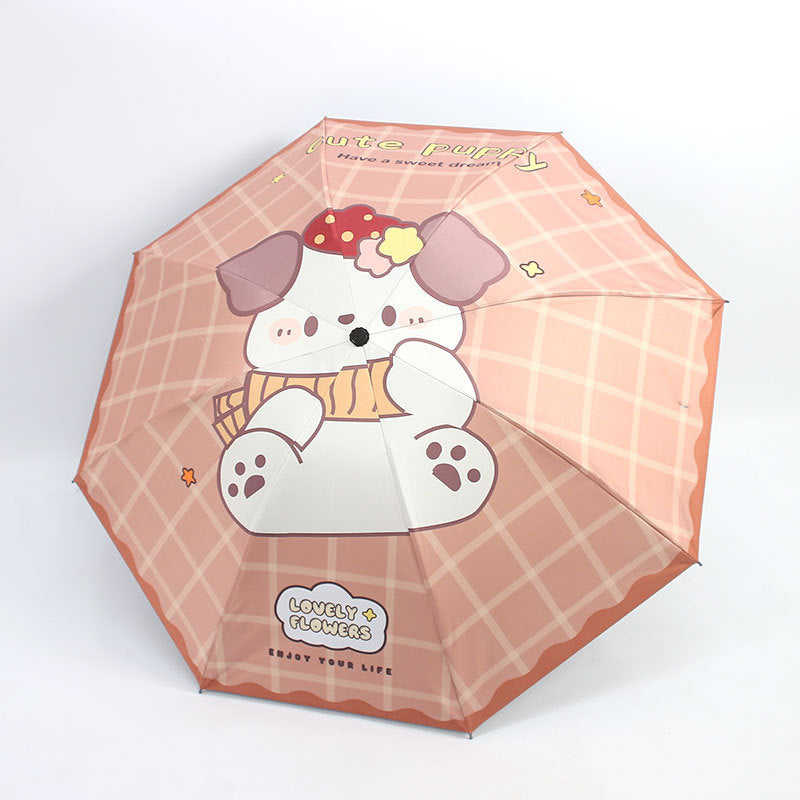 Kvinnes Kawaii Sammenleggbar Paraply Luvikno