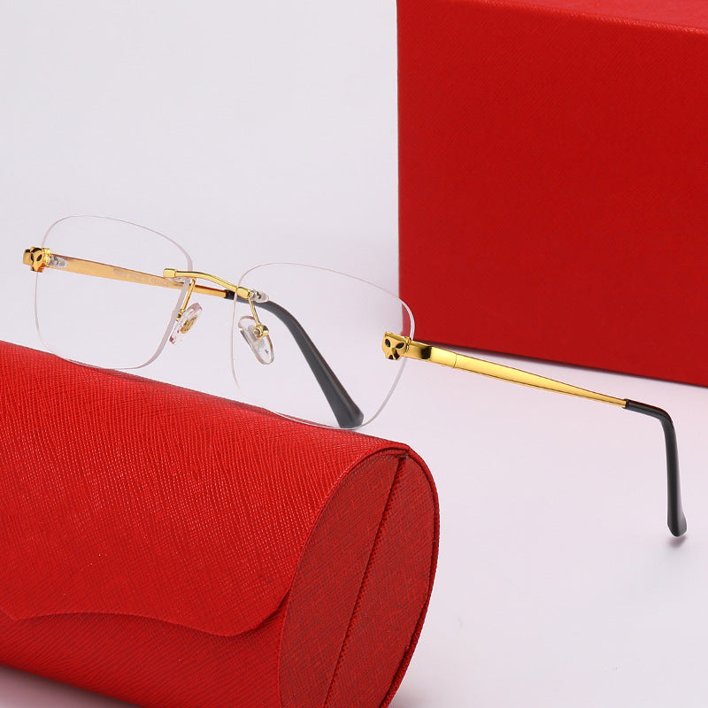 Dame moderne halvrammbriller med elegant metallramme Luvikno