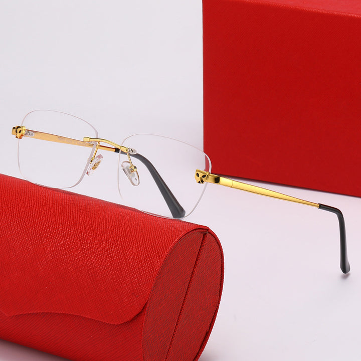Dame moderne halvrammbriller med elegant metallramme Luvikno