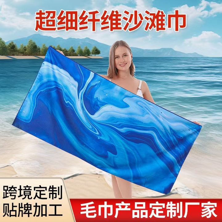 Ladies beach towel with maritime stripe pattern Luvikno