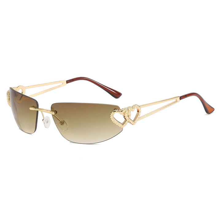 Dame Cat-Eye solbriller med unikt hjerte-design og beskyttende UV-filter Luvikno
