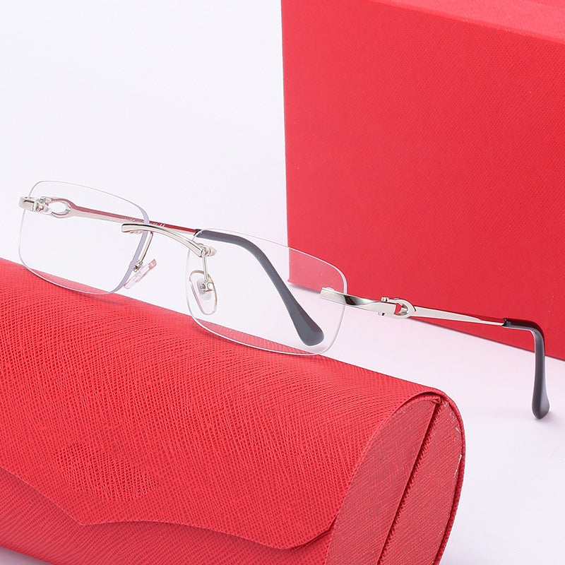 Dame elegant halvrammebrille med komfortable nesepads Luvikno
