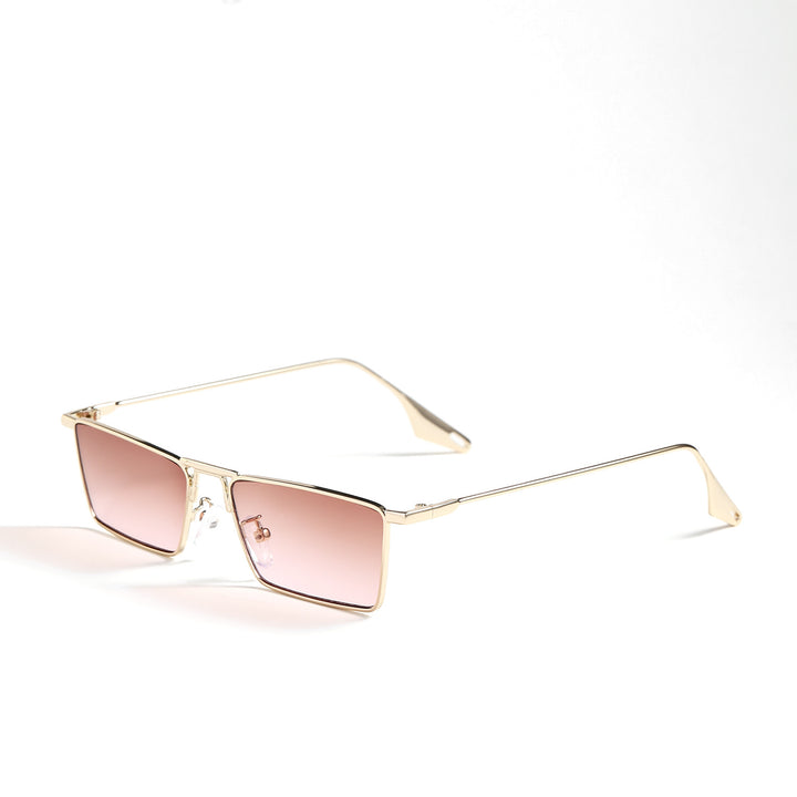 Dame elegant geometrisk solbrille med stilig metallramme Luvikno