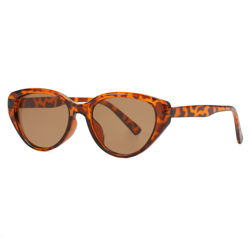 Dame Cat-Eye Solbriller med trendy leopardmønster Luvikno