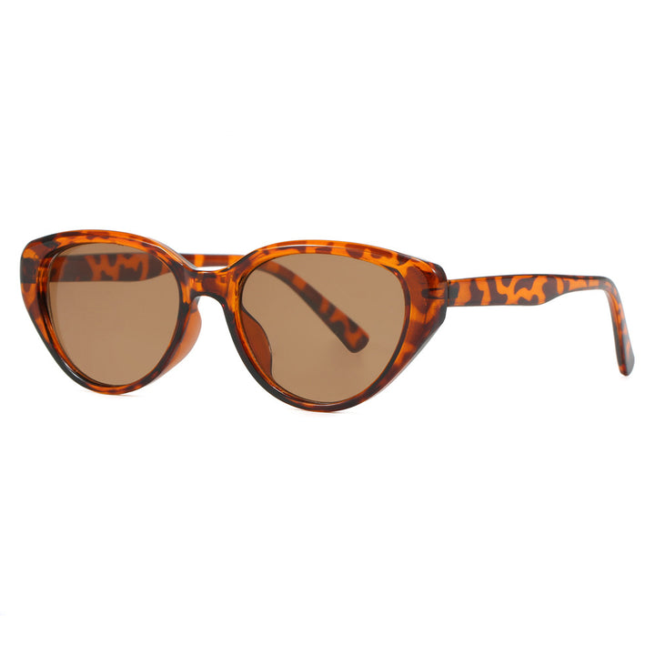 Dame Cat-Eye Solbriller med trendy leopardmønster Luvikno