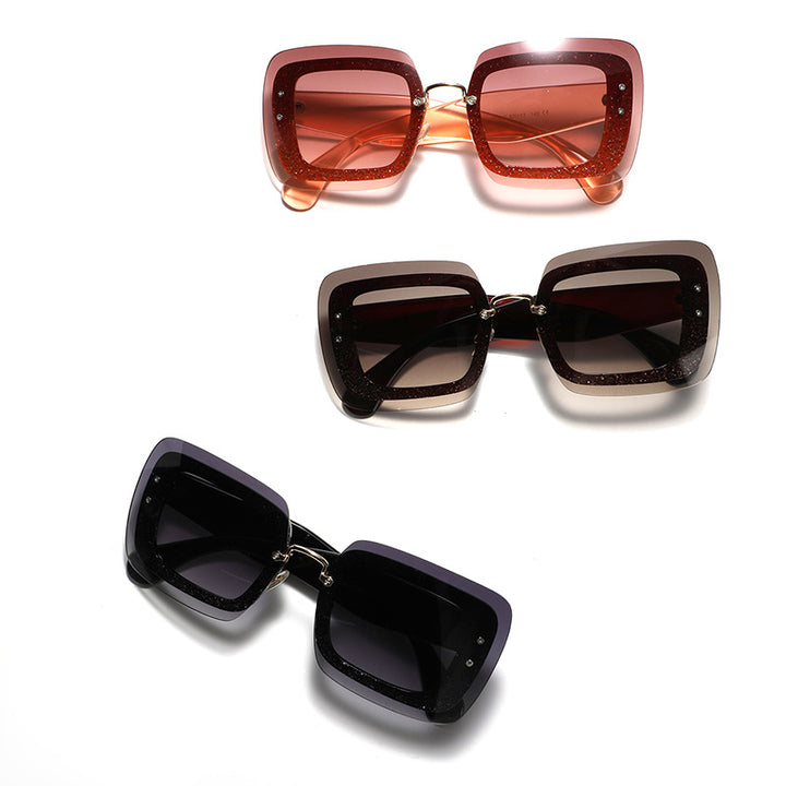 Dame kvadratisk solbrille med innovativ ramme Luvikno