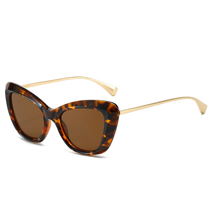 Dame Cat-Eye solbriller med elegant metallramme Luvikno