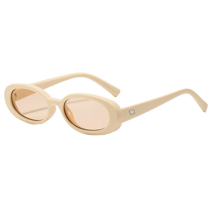 Dame stilfulle solbriller med oval ramme og trendy linser Luvikno
