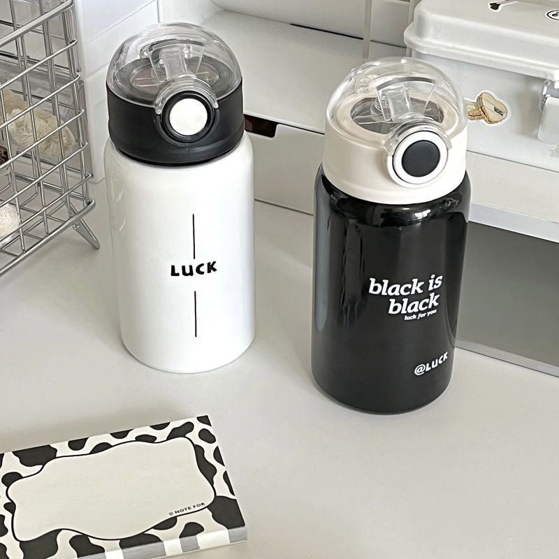 Damen Isoliertrinkflasche mit innovativem Klappdeckel und praktischem Griff Luvikno