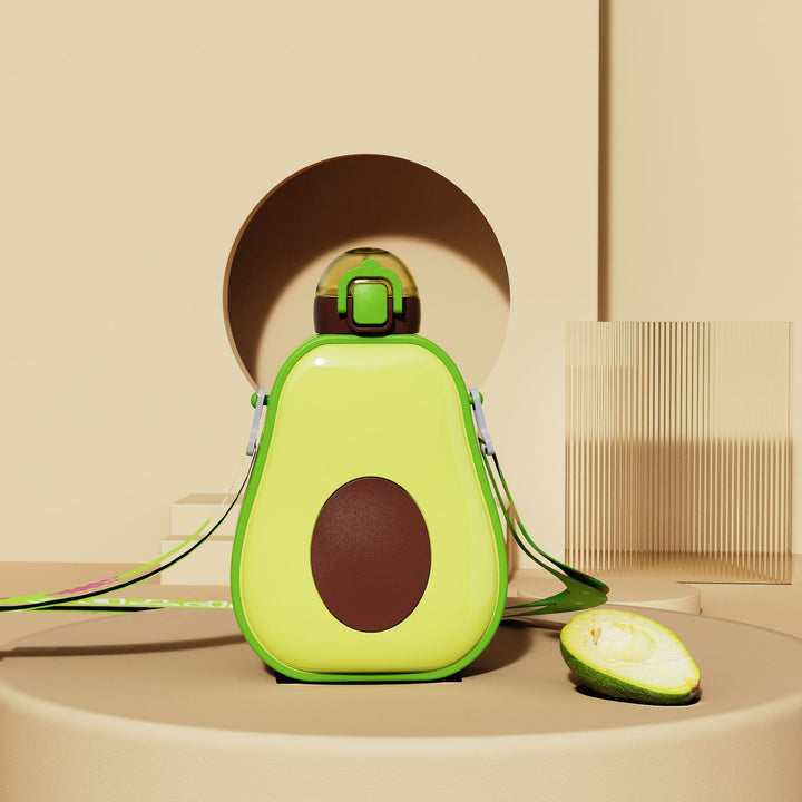 Dame kreativ Avocado-drikkeflaske med bærelabel Luvikno