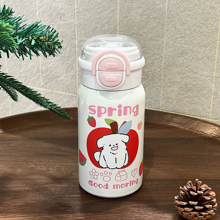 Damen Isolier-Trinkflasche mit integriertem Sicherheitsverschluss und helles Tierdesign Luvikno