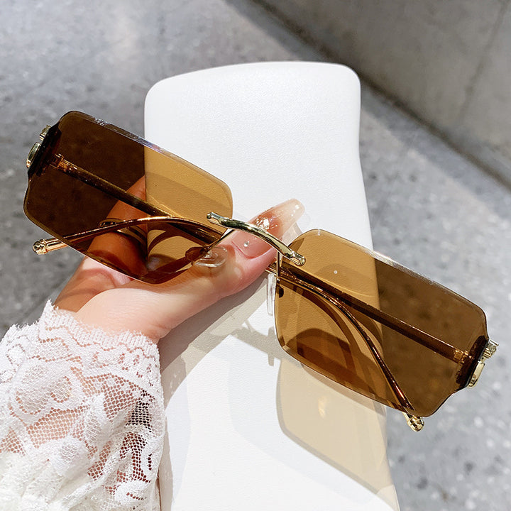 Dame elegant firkantet solbrille med stilfullt skjellmønster og UV-beskyttelse Luvikno