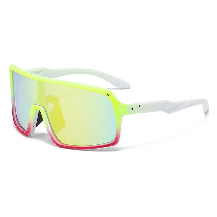 Dame fashion solbrille i futuristisk design med store glass Luvikno