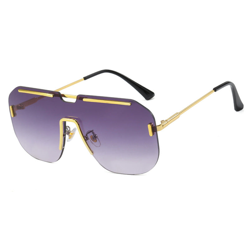 Dame geometrisk solbrille med stilramme i metall og UV-beskyttelse Luvikno